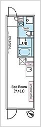 デュオメゾン渋谷本町 1階ワンルームの間取り