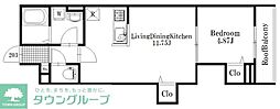 セプテムステラ笹塚 2階1LDKの間取り
