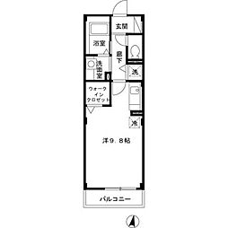 メゾン　テラ 3階ワンルームの間取り