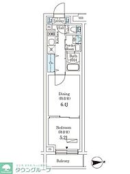 防音マンションプラネソシエプラス桜台 1階1DKの間取り