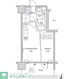 ザ・パークハビオ代々木 6階1LDKの間取り
