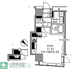 マイタワーレジデンス 1Kの間取図画像
