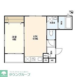 ウェルスクエアISM初台 1LDKの間取図画像