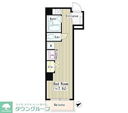 桐栄グランデ ワンルームの間取図画像