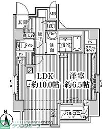 HF東中野レジデンス 1LDKの間取図画像