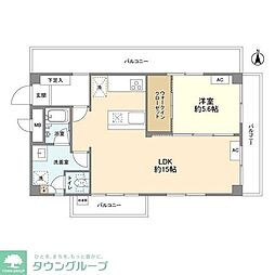国都マンション四谷 1LDKの間取図画像
