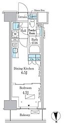 パークアクシス新宿百人町 1DKの間取図画像