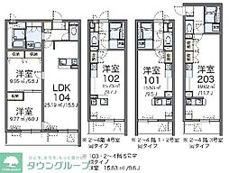 レオネクストエクセルアサヒ6 ワンルームの間取図画像