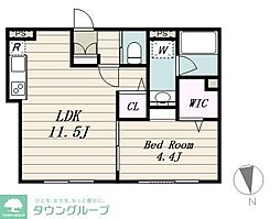 フェリーチェ下北沢A 1LDKの間取図画像
