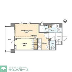 LIBRGRANT四谷三丁目 1LDKの間取図画像