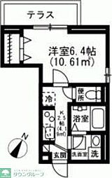 grandir舎人 1Kの間取図画像