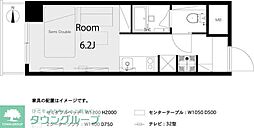 朝日プラザ北新宿 ワンルームの間取図画像