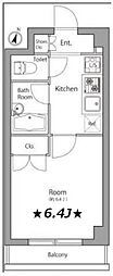 ユナイテットグロー西落合 1Kの間取図画像