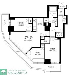 セントラルレジデンス新宿シティタワー 3LDKの間取図画像