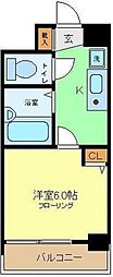 スカイコート高田馬場5 1Kの間取図画像