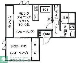 マンション 渋谷区上原2丁目 1LDKの間取図画像