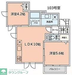 富士ハイツ 2LDKの間取図画像