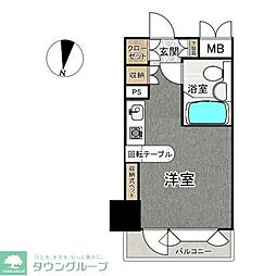 インペリアル南麻布サテライト ワンルームの間取図画像