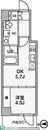 ALTERNA中野 1DKの間取図画像