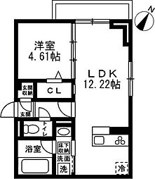 D-ROOM国立I 1LDKの間取図画像