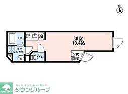 BIBLIO IIDABASHI 1Kの間取図画像