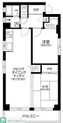シャンテ蘭 2LDKの間取図画像