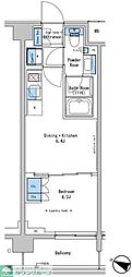 ルフォンプログレ中野富士見町ザ・レジデンス 1DKの間取図画像