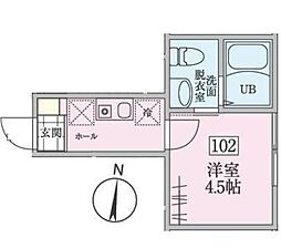 東京メトロ南北線 王子神谷駅 徒歩10分の賃貸アパート 1階1Kの間取り