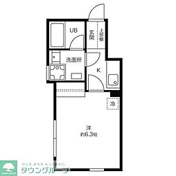 都営三田線 新高島平駅 徒歩12分の賃貸アパート 2階1Kの間取り