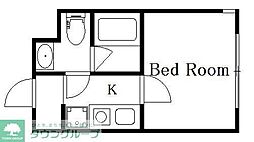 東武東上線 大山駅 徒歩6分の賃貸マンション 4階1Kの間取り