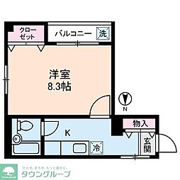 都営三田線 板橋本町駅 徒歩7分の賃貸マンション 3階1Kの間取り