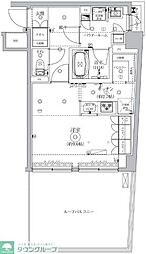 JR埼京線 板橋駅 徒歩5分の賃貸マンション 6階1Kの間取り