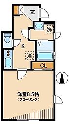 東武東上線 中板橋駅 徒歩9分の賃貸アパート 1階1Kの間取り