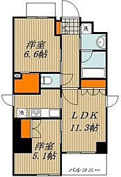 都営三田線 西巣鴨駅 徒歩6分の賃貸マンション 7階2LDKの間取り