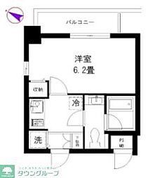 東武東上線 大山駅 徒歩6分の賃貸マンション 4階1Kの間取り