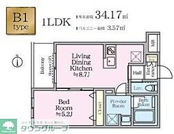 JR京浜東北・根岸線 赤羽駅 徒歩9分の賃貸マンション 1階1LDKの間取り