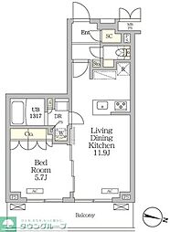 ミレーネ滝野川 1LDKの間取図画像