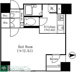 ロナ王子 1Kの間取図画像