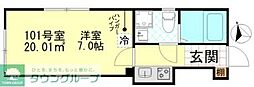 北区志茂5丁目アパート 1Kの間取図画像