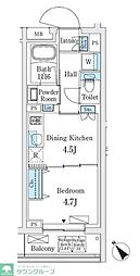 JMF-Residence新板橋 1DKの間取図画像