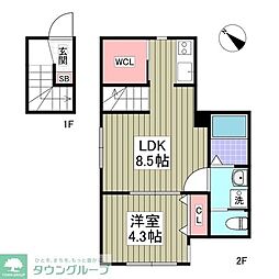 北区西が丘新築 1Kの間取図画像