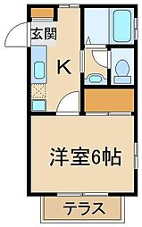 トラフォード赤羽 1Kの間取図画像