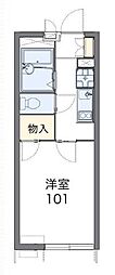 レオパレスブルーシャイン 1Kの間取図画像
