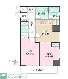 藤和シティコープ飛鳥山公園 2DKの間取図画像