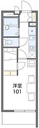 レオパレスアルファード 1Kの間取図画像