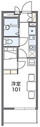レオパレスSHIBAALL1 1Kの間取図画像