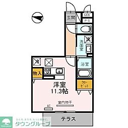ユートリーX ワンルームの間取図画像