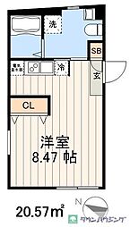 ルミナス十条 ワンルームの間取図画像