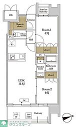 RJRプレシア川口 2LDKの間取図画像