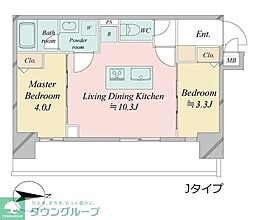 ドゥーエ王子神谷 2LDKの間取図画像